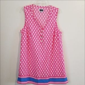 ❎light weight tank top pink and white medium